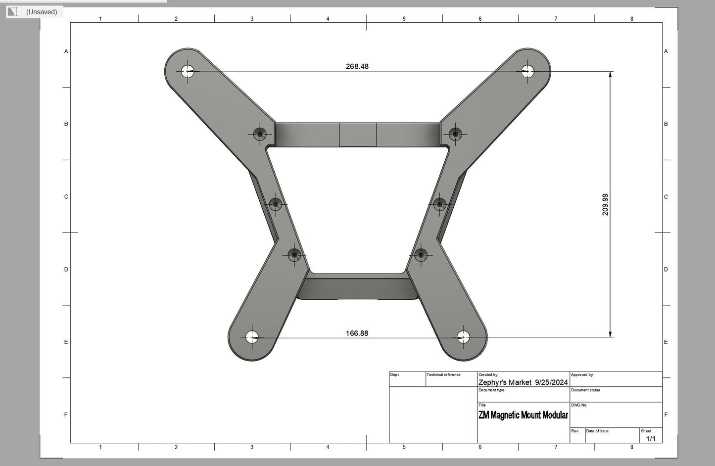 Flat Roof Mount Compatible with Starlink Gen 3 v3 – Ideal for Boats and Slow-Moving Vehicles