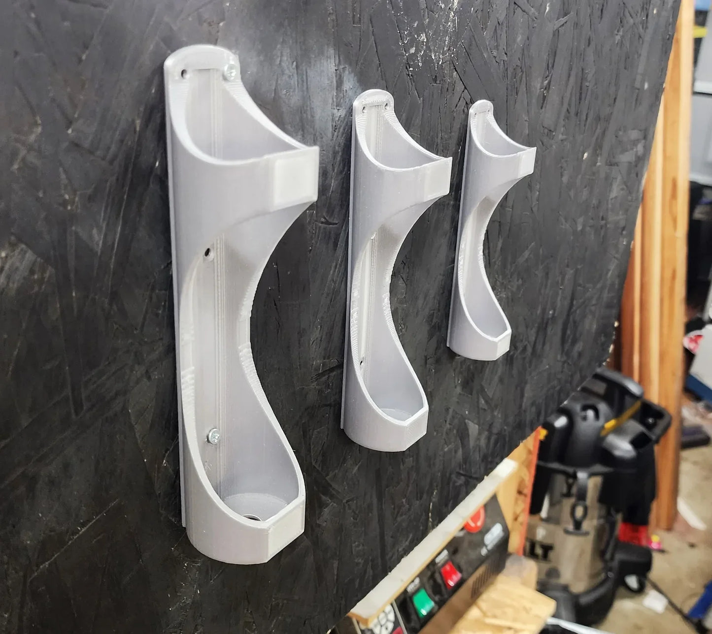 Universal Single Vertical Fishing Pole Holder Wall Mount - Fits ANY Size (30mm-39mm) 3-Pack