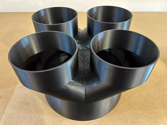 8" to 4" 4-Way Splitter Duct Connection for Woodwork Dust, Grow Tent