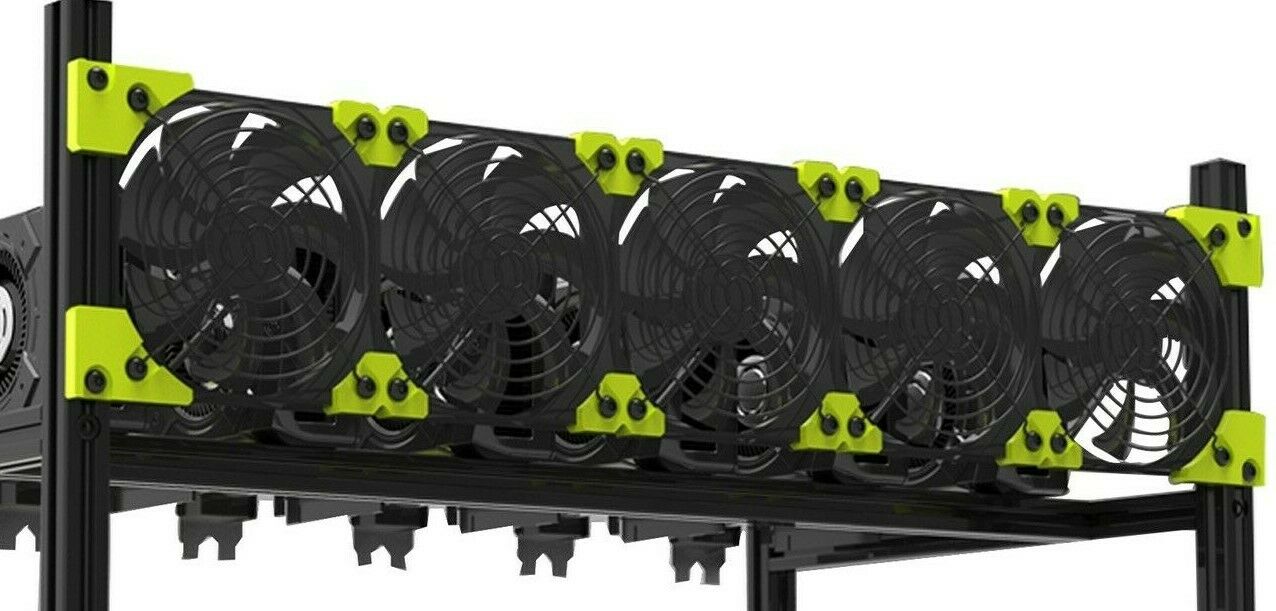 Fan Bracket 6 GPU Veddha Mining Rig - Plastic Fan Bracket 120mm Fans