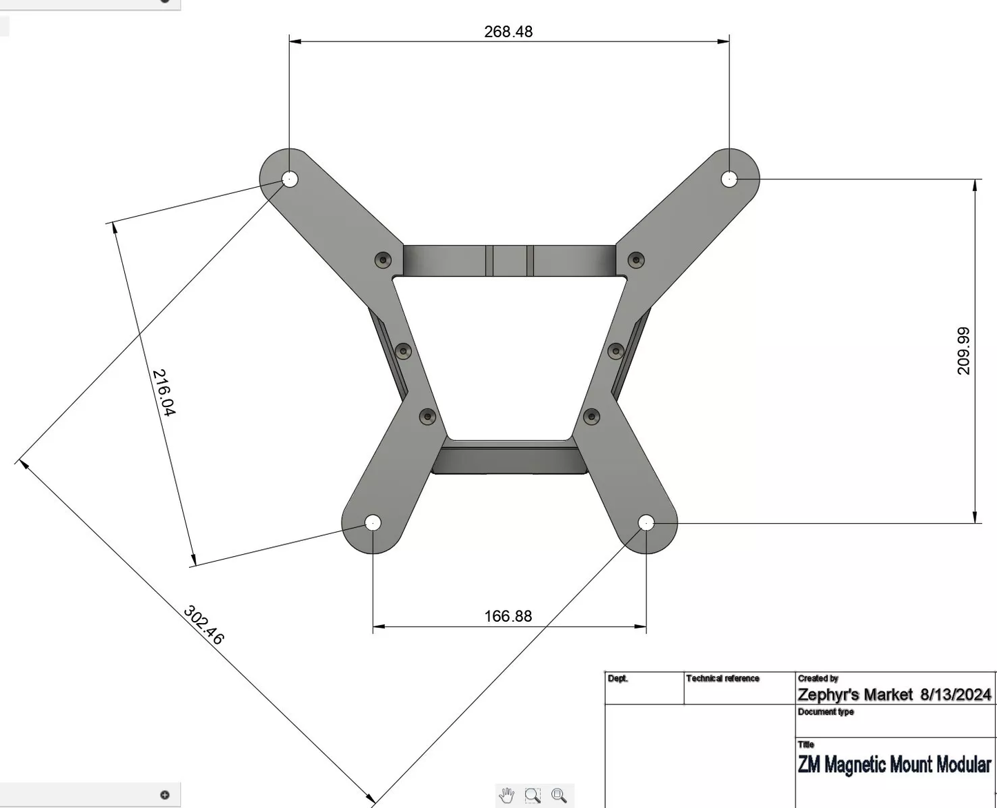 Starlink Gen 3 Flat Roof Mount for Boats and Slow Moving Vehicles - Made in USA