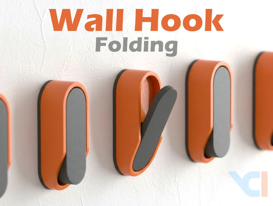Folding Wall Hook 3D Printed Modern Coat Hanger Space Saving Foldable Bag Hook